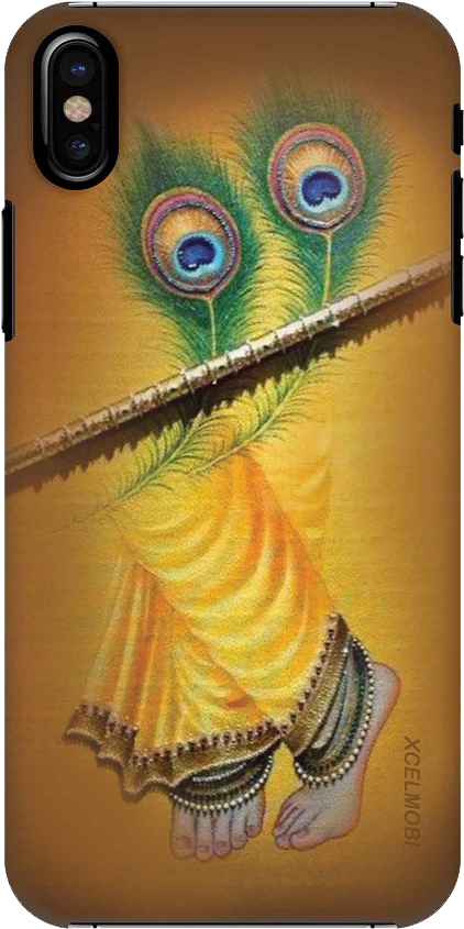 Peacock Feather Flute Art Phone Case PNG