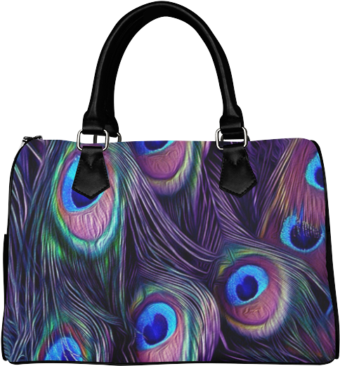 Peacock Feather Pattern Handbag PNG