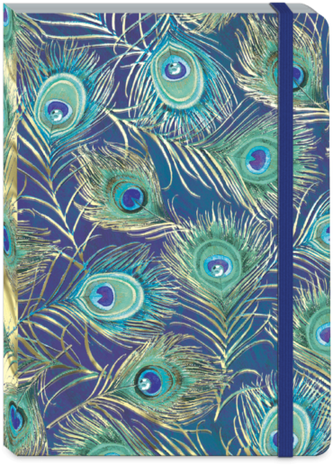 Peacock Feather Pattern Notebook Cover PNG
