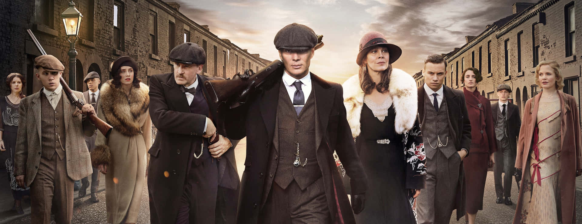 Lead by Thomas Shelby, the Peaky Blinders take the streets of Small Heath