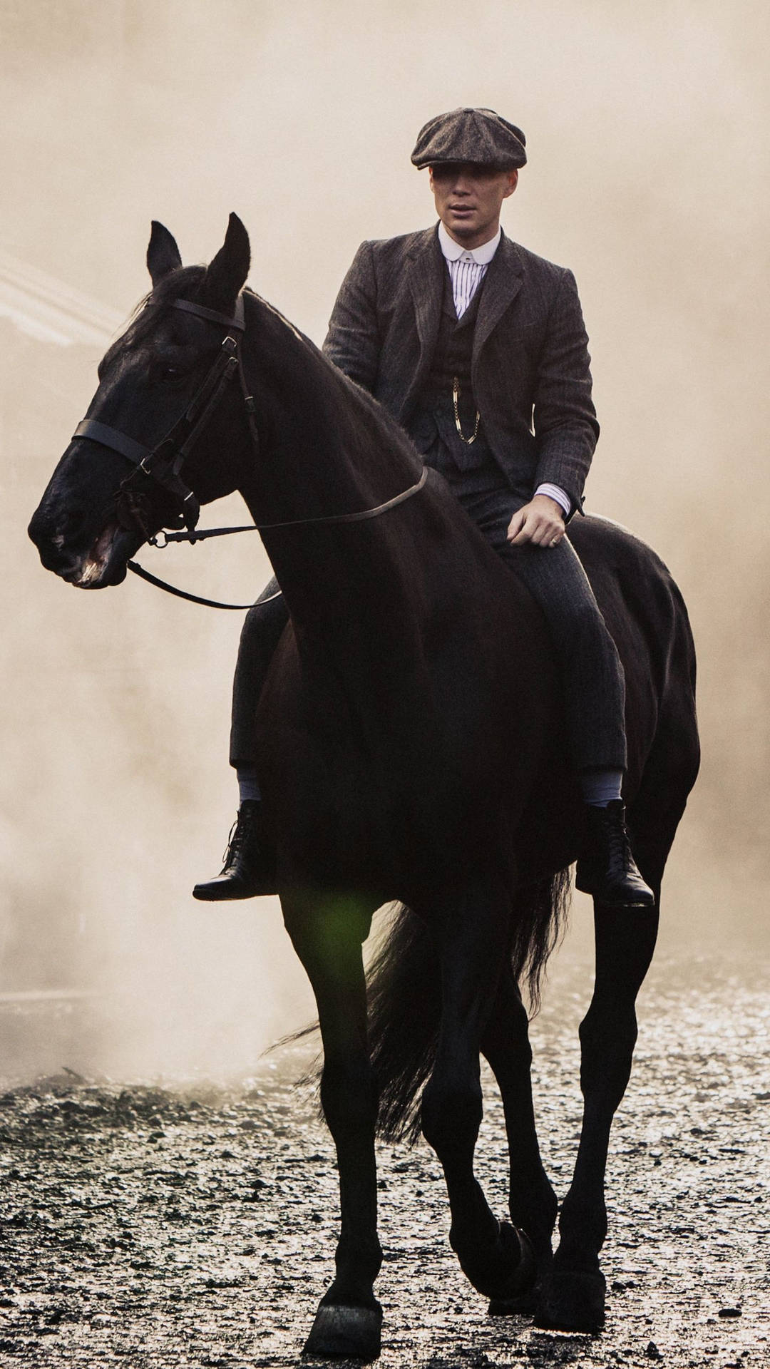 Peaky Blinders Thomas Riding A Horse Background