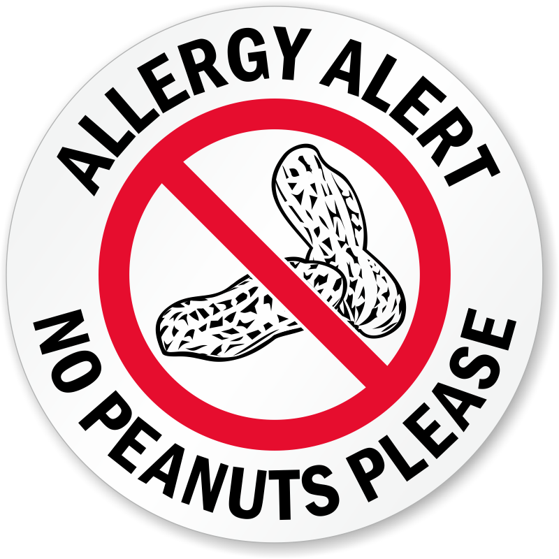 Peanut Allergy Alert Sign PNG