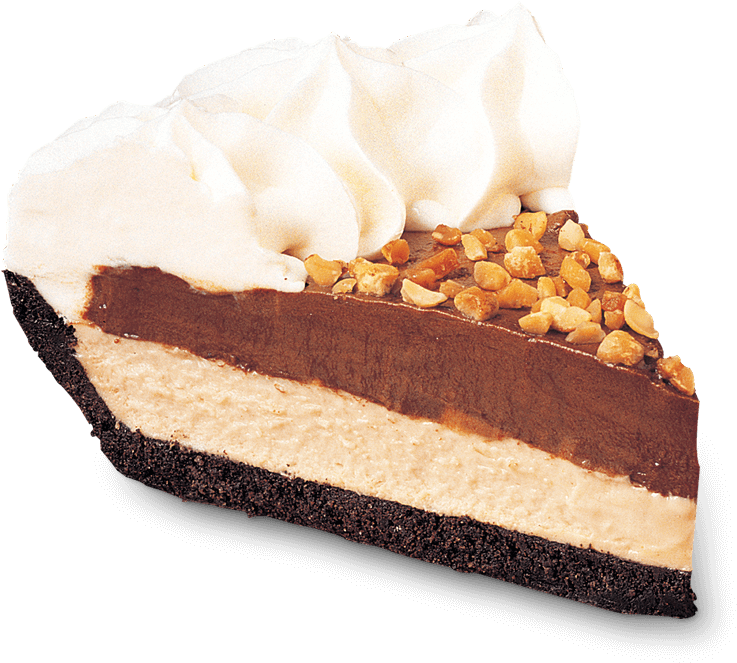 Peanut Butter Chocolate Pie Slice PNG