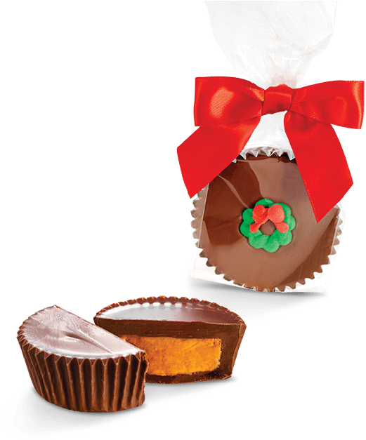 Peanut Butter Cup With Red Ribbon PNG