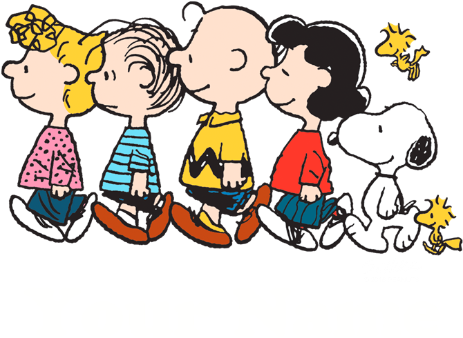 Peanuts Characters Lineup PNG