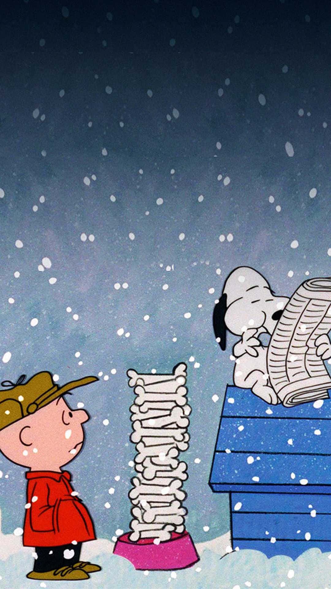 Snoopyy Charlie Brown, Felices Navidades En Peanuts Fondo de pantalla
