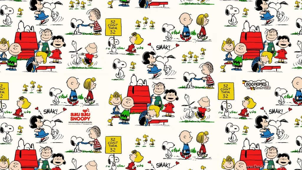 Peanuts Comic Strip Collage Wallpaper