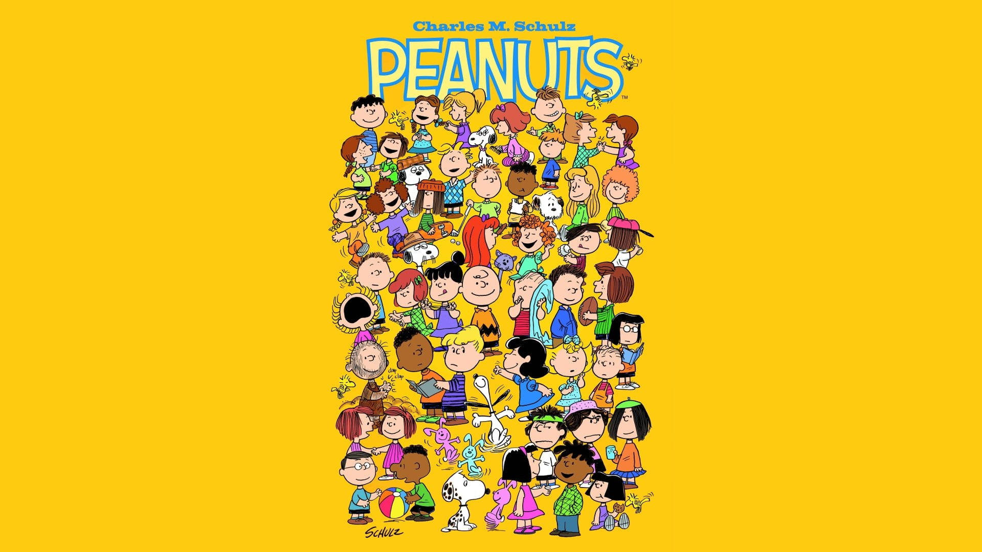 Peanuts Comics af Charles Schulz skildrer landskaber. Wallpaper