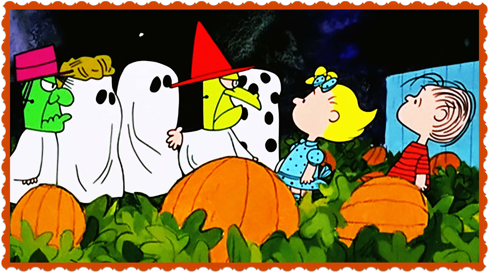 Attfira Halloween Med Peanuts-gänget! Wallpaper