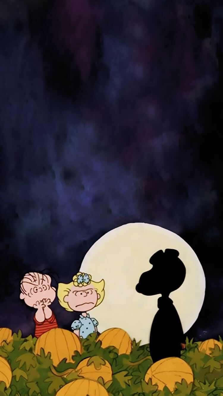 Fejrden Uhyggelige Sæson Med Peanuts' Bande! Wallpaper