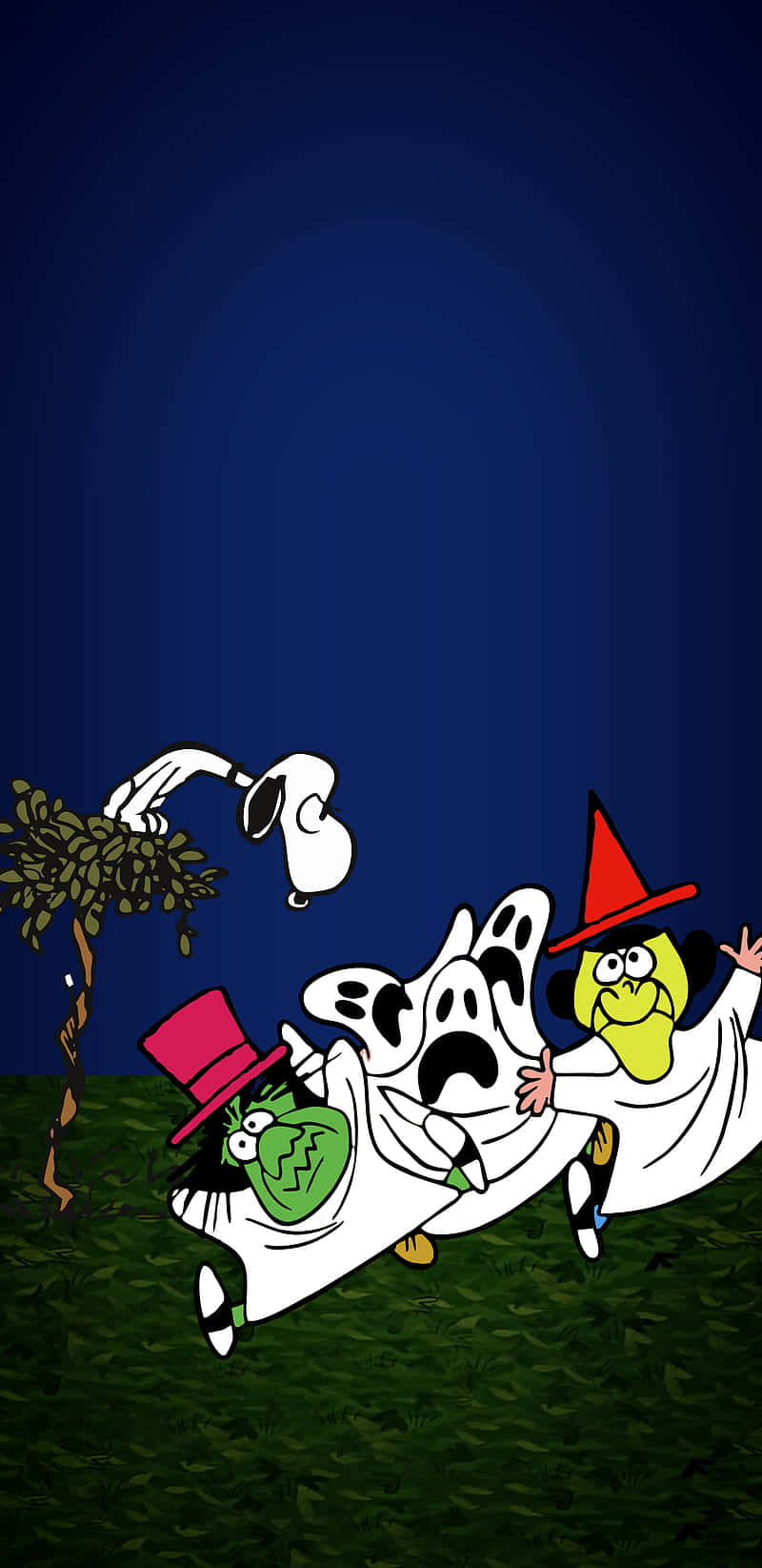 Charlie Brown and the Peanuts gang getting in the Halloween spirit! Wallpaper