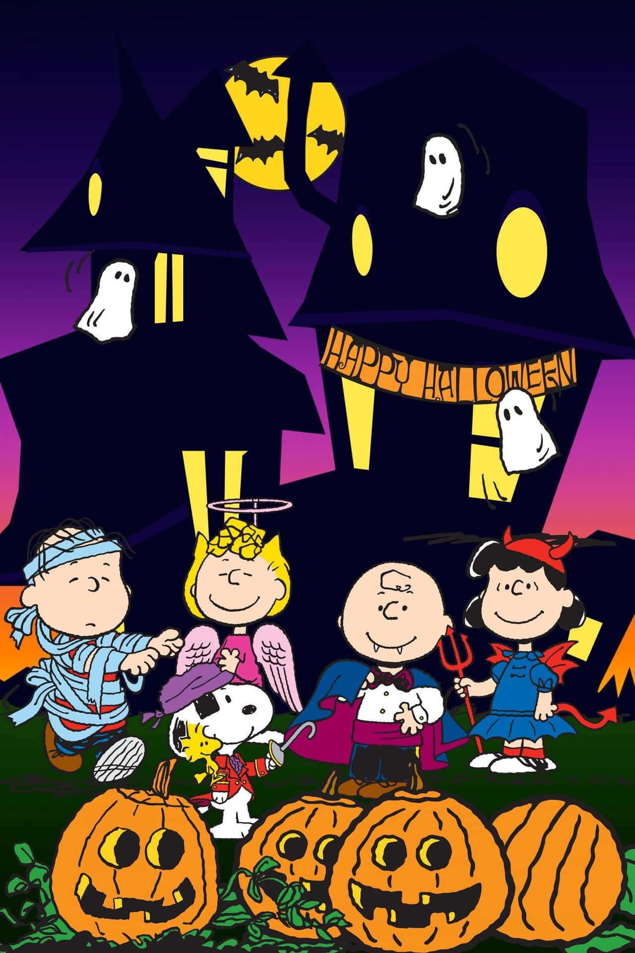 All warming up for a fun and spooky Peanuts themed Halloween! Wallpaper