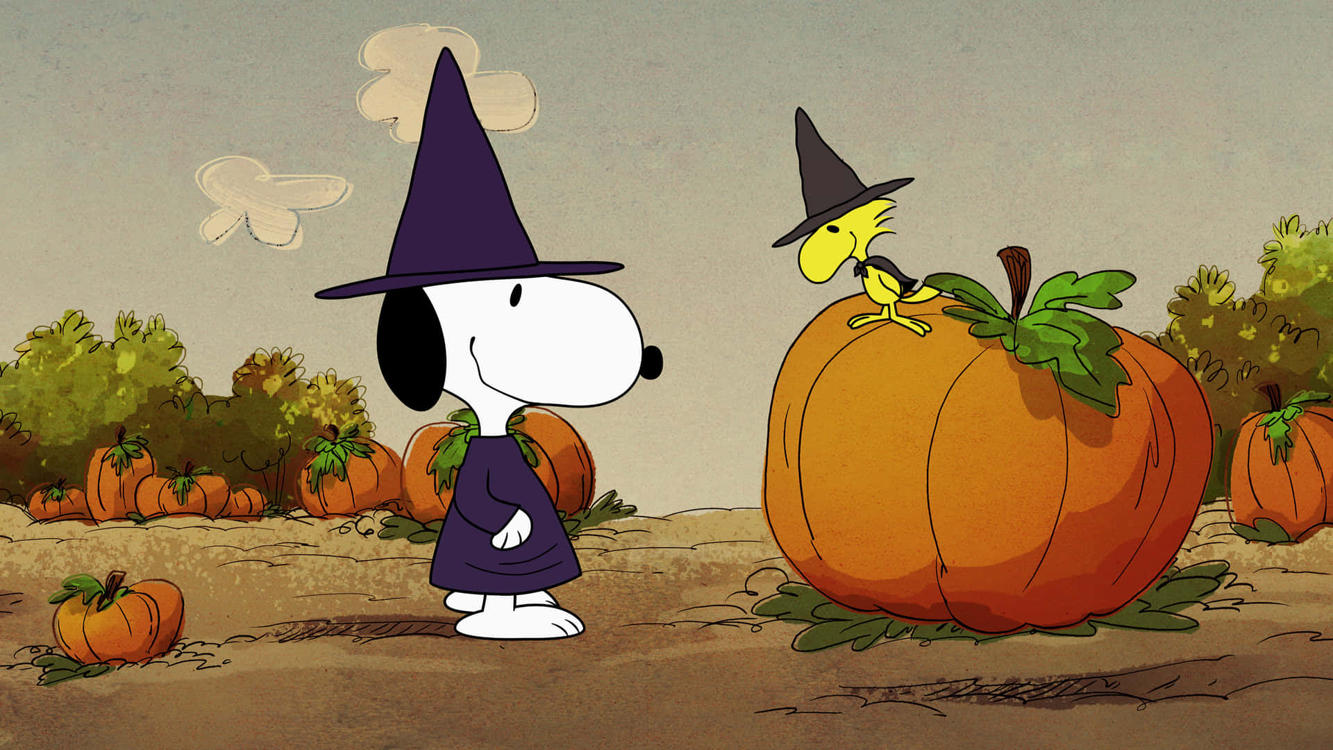 The Peanuts Gang are Ready for Halloween Wallpaper