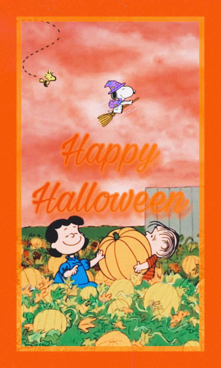 Nyd en skummel Halloween-eventyr med Peanuts-banden! Wallpaper