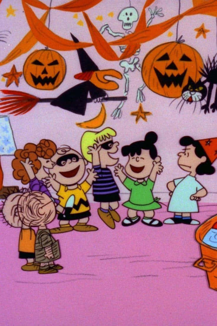 Peanuts-ganget er klar til at fejre halloween Wallpaper