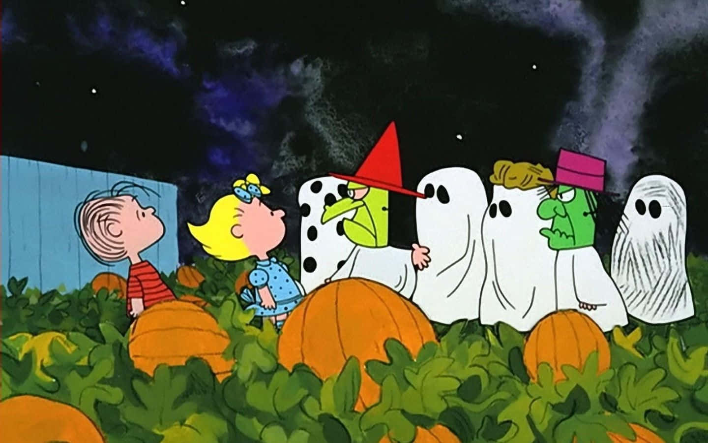 "Snoopy and the gang get ready for Halloween!" Wallpaper