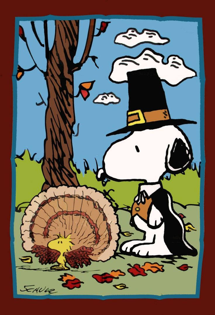 Peanuts Thanksgiving Cute Card Wallpaper