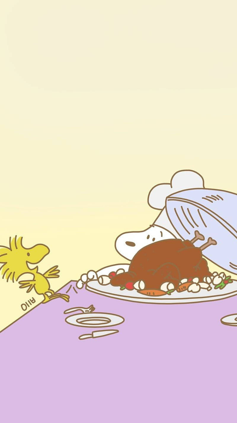 Peanuts Thanksgiving Snoopy And Woodstock Wallpaper