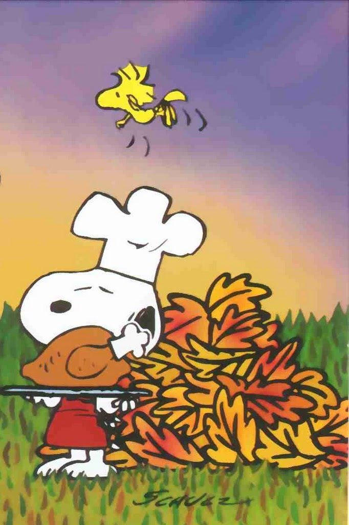 Peanuts Thanksgiving Turkey And Leaves Wallpaper