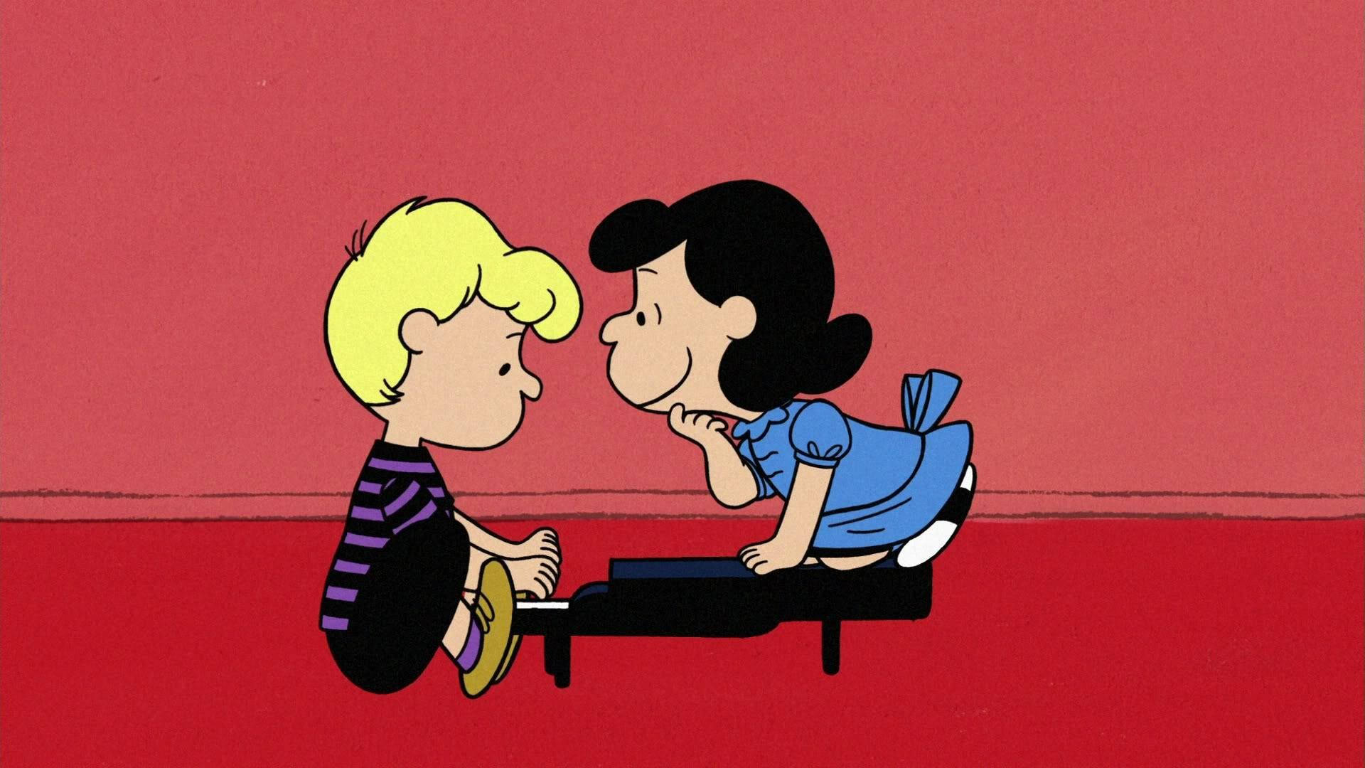 Schroeder E Lucy Dei Peanuts Valentine Sfondo