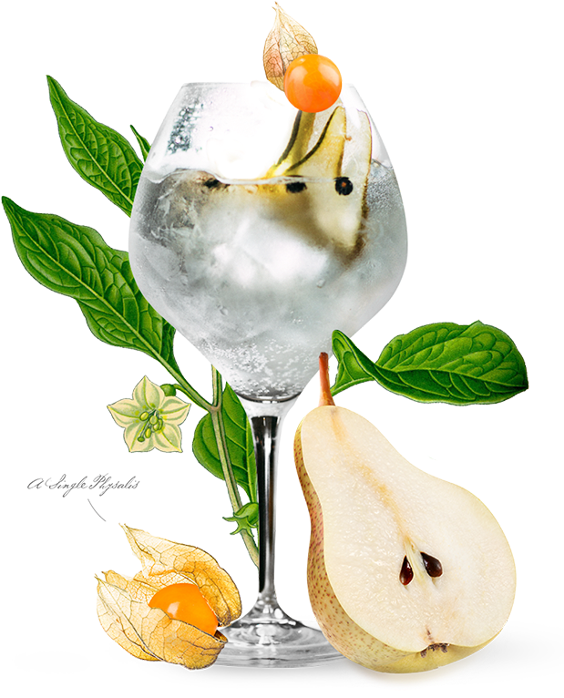 Pear Cocktail Artistic Composition PNG