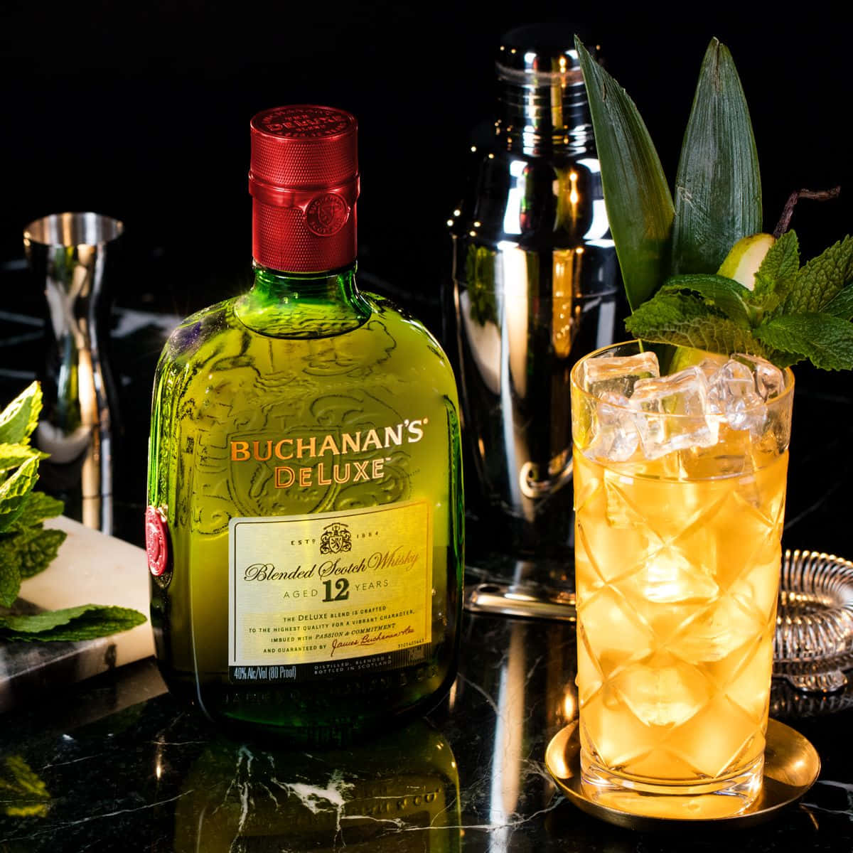 Pear Mojito Cocktail With Buchanan's Deluxe Wallpaper