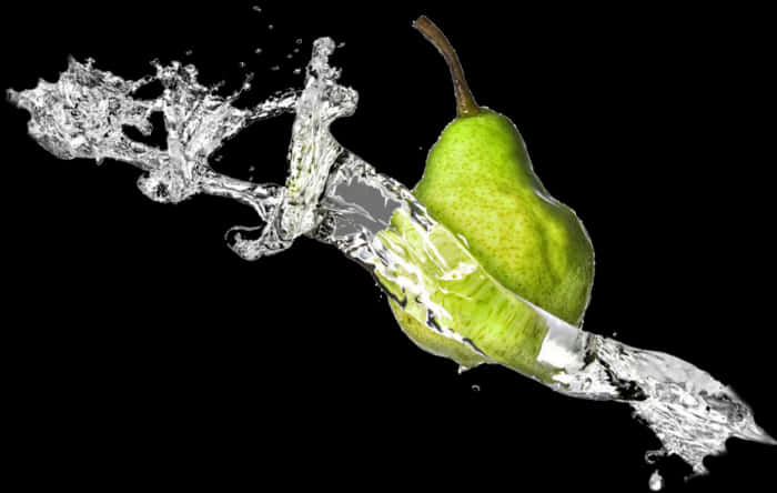 Pear Water Splash Dynamic Capture PNG