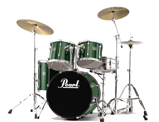 Pearl Drum Set Green PNG