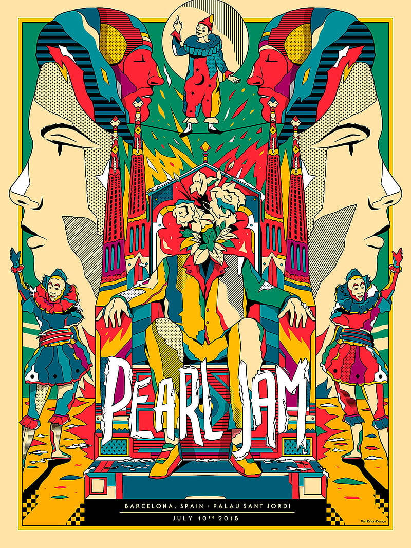 Pearl Jam Rock Band Concert Tour Artwork Wallpaper