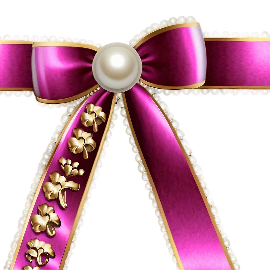 Pearl Ribbon Elegance Png Gku52 PNG