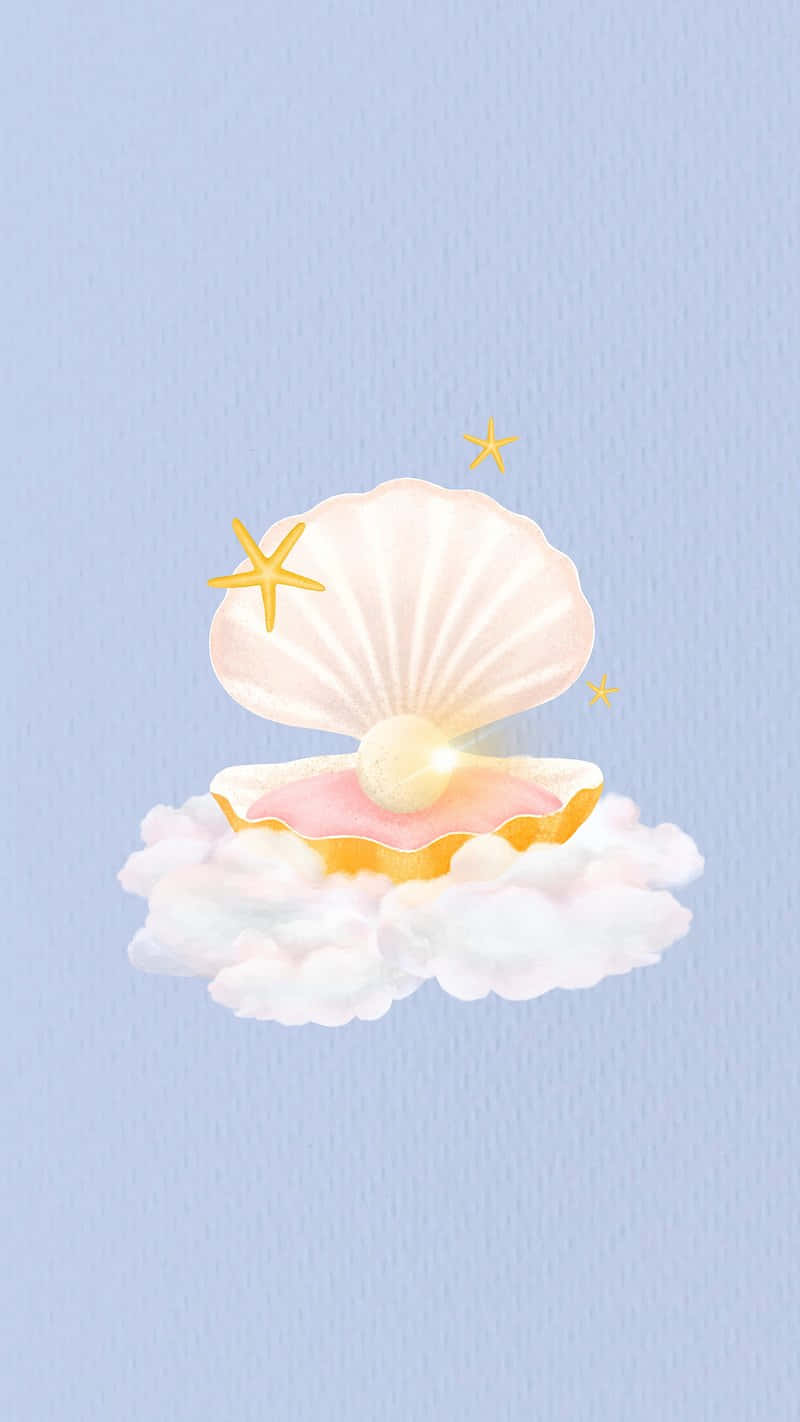 Pearlin Shellon Clouds Illustration Wallpaper