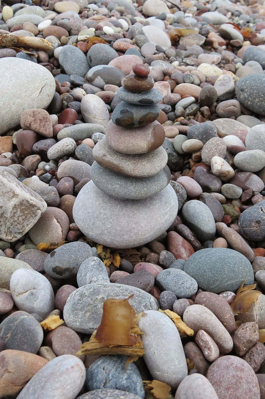 A Stack Of Rocks On A Beach