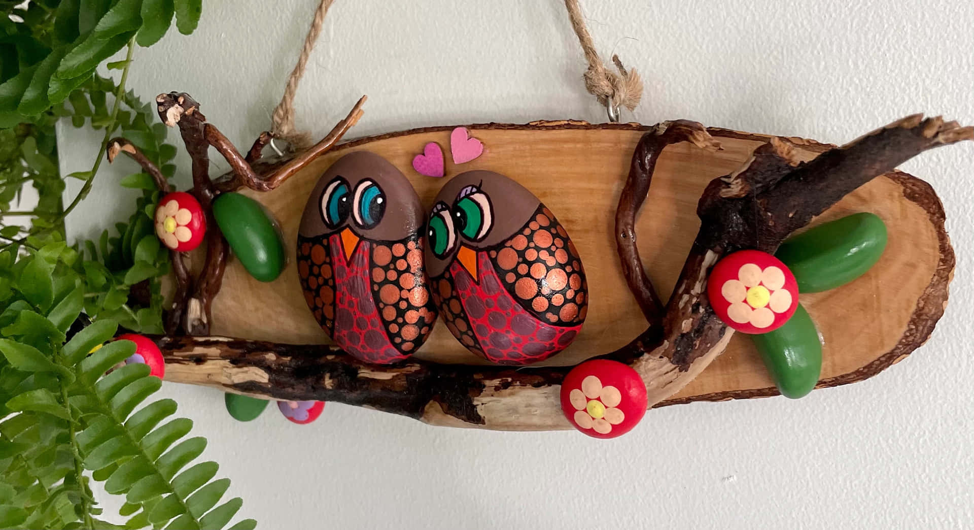 Owls On A Branch Hanging Art