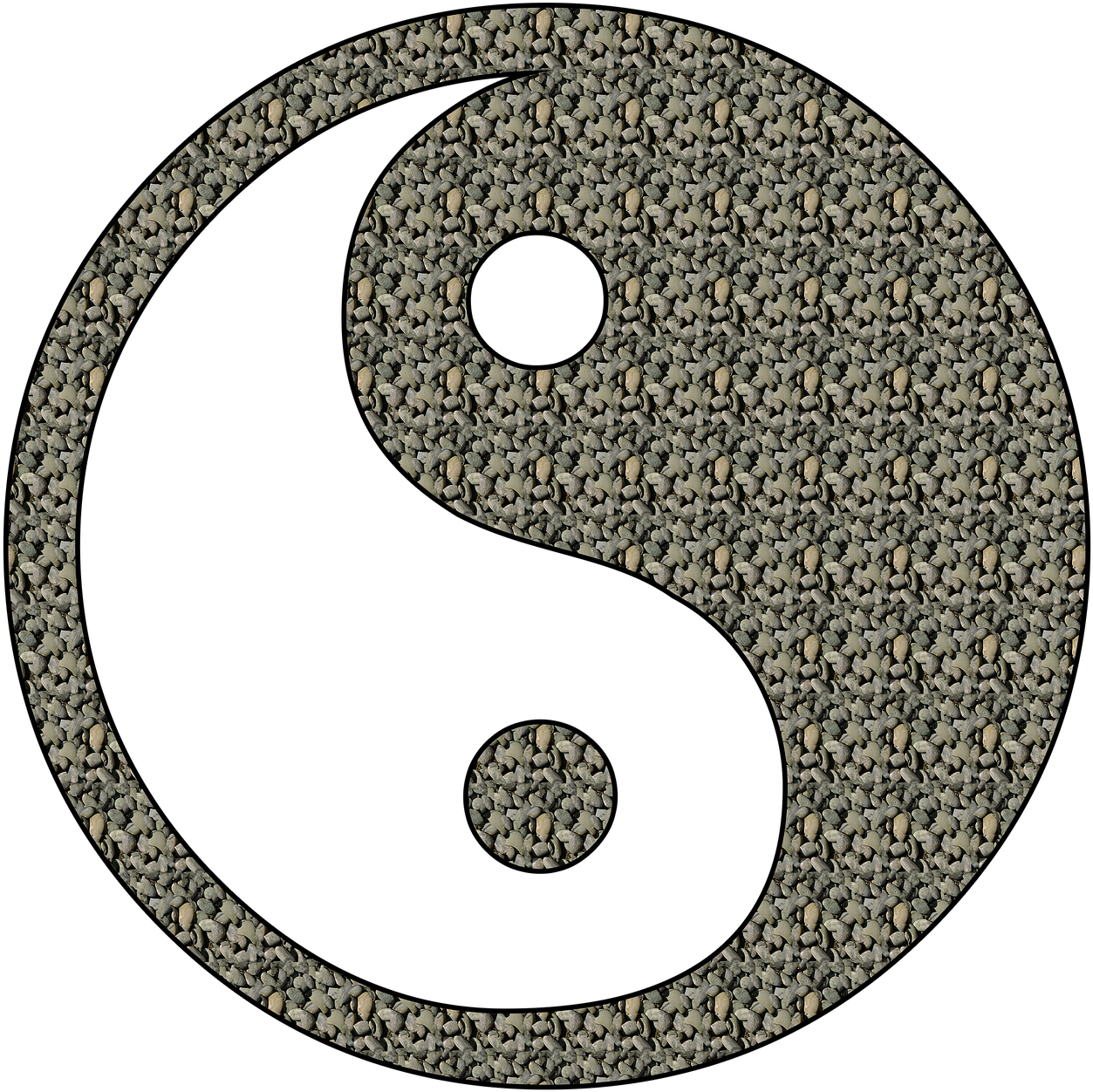 Pebble Texture Yin Yang Symbol PNG