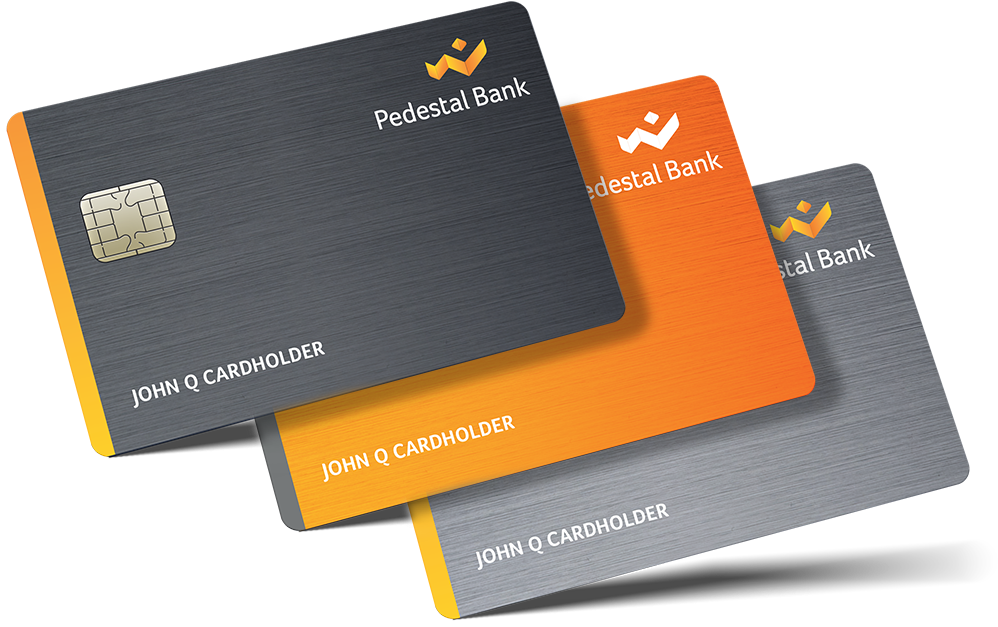 Pedestal Bank Debit Cards Stacked PNG