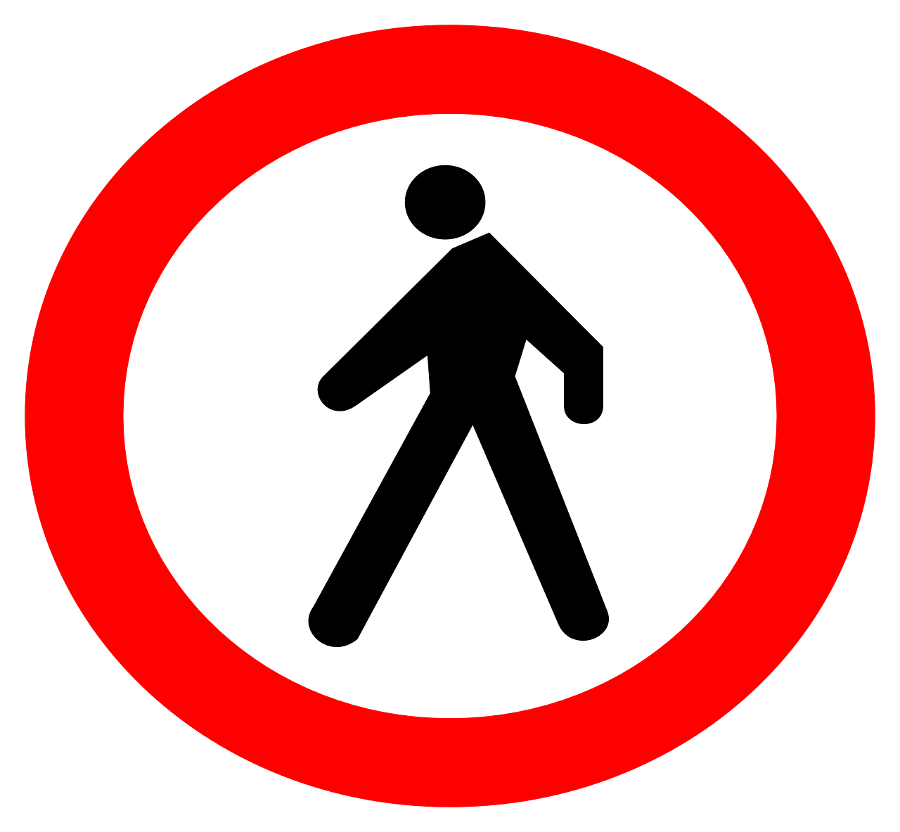 Pedestrian Access Prohibited Sign PNG