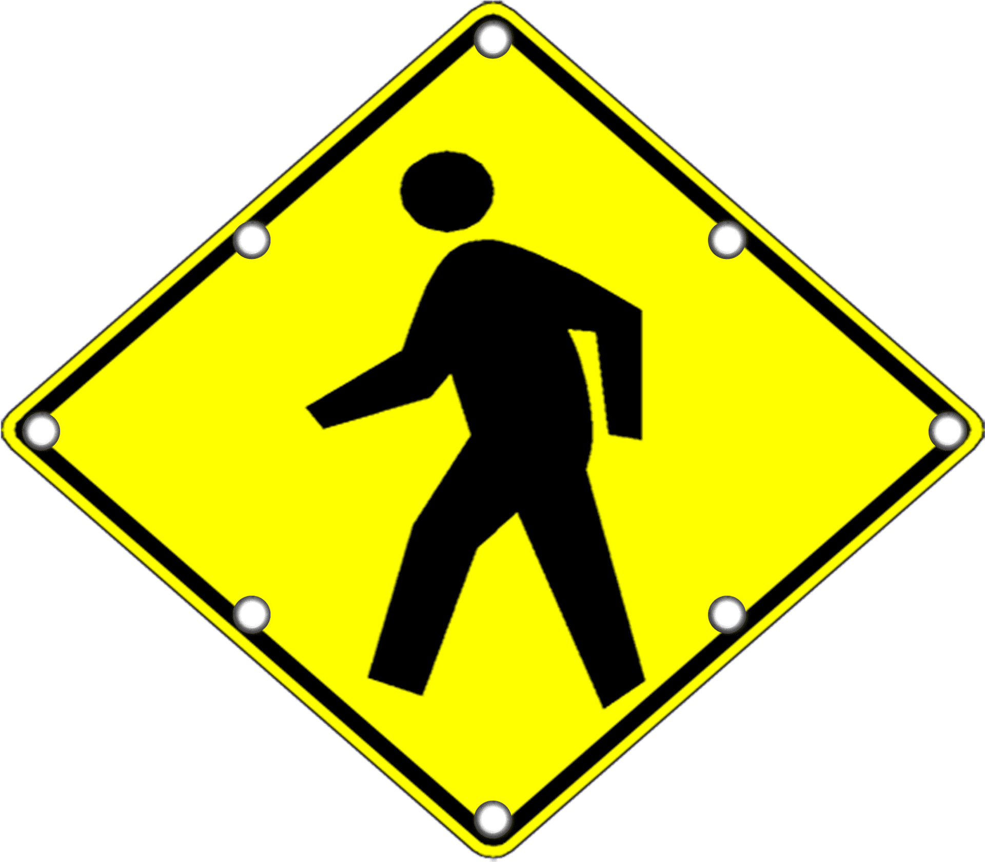 Pedestrian Crossing Sign PNG