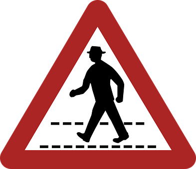 Pedestrian Crossing Sign PNG