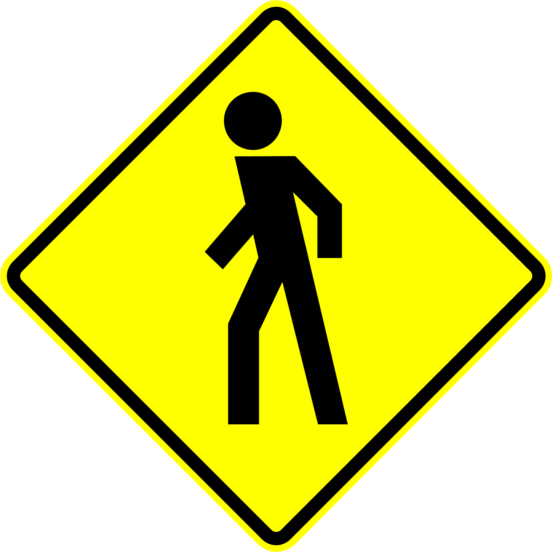 Pedestrian Crossing Sign PNG