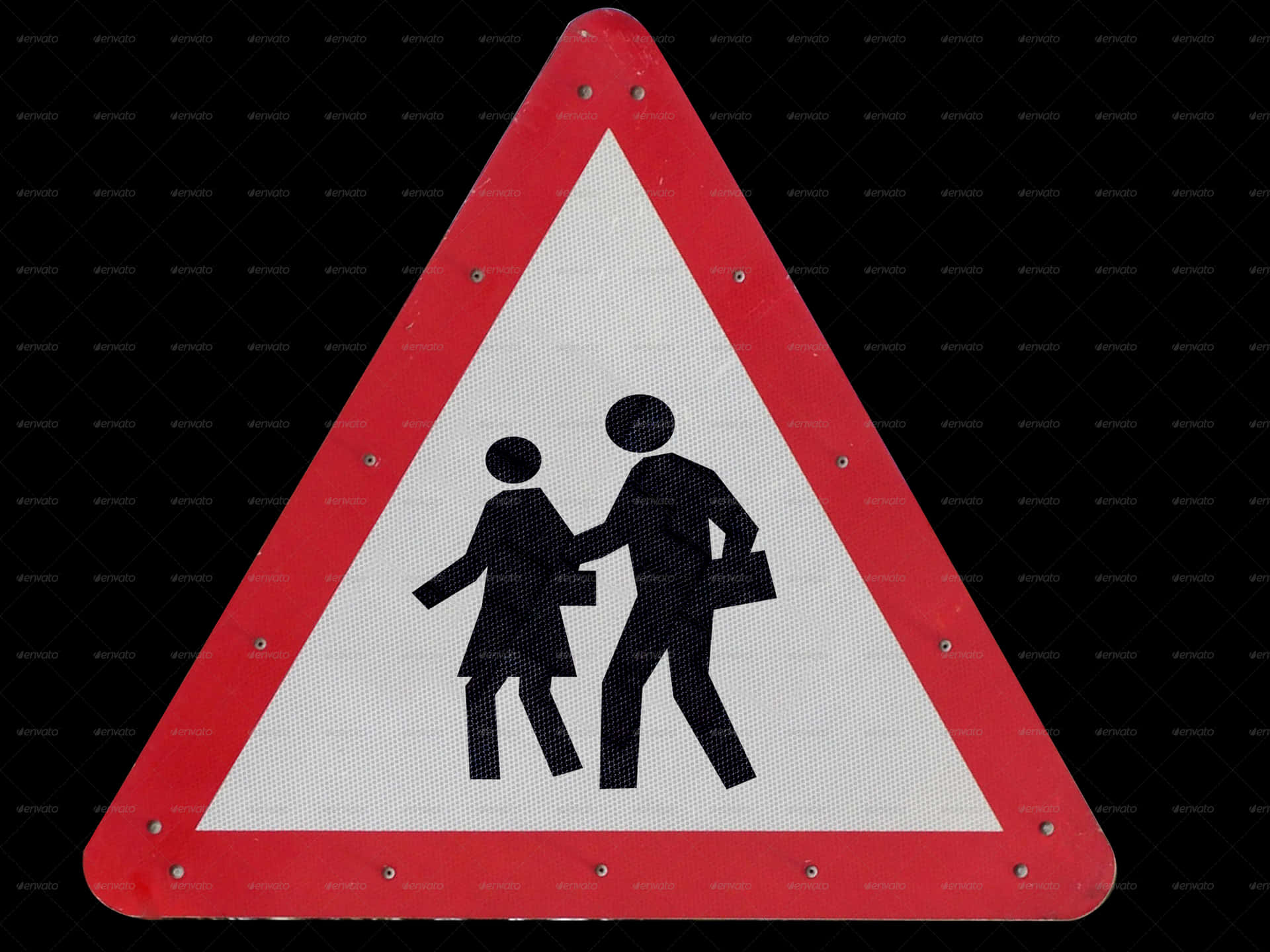 Pedestrian Crossing Sign Texture PNG