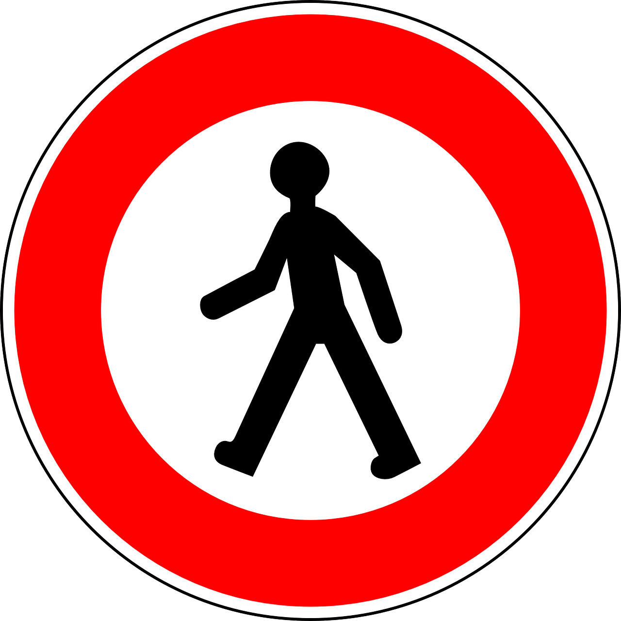 Pedestrian Prohibited Sign PNG