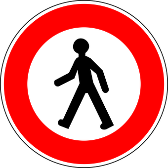 Pedestrian Prohibited Sign PNG