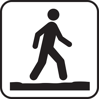 Pedestrian Sign Icon PNG