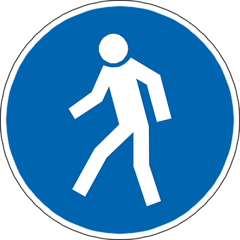 Pedestrian Sign Icon PNG