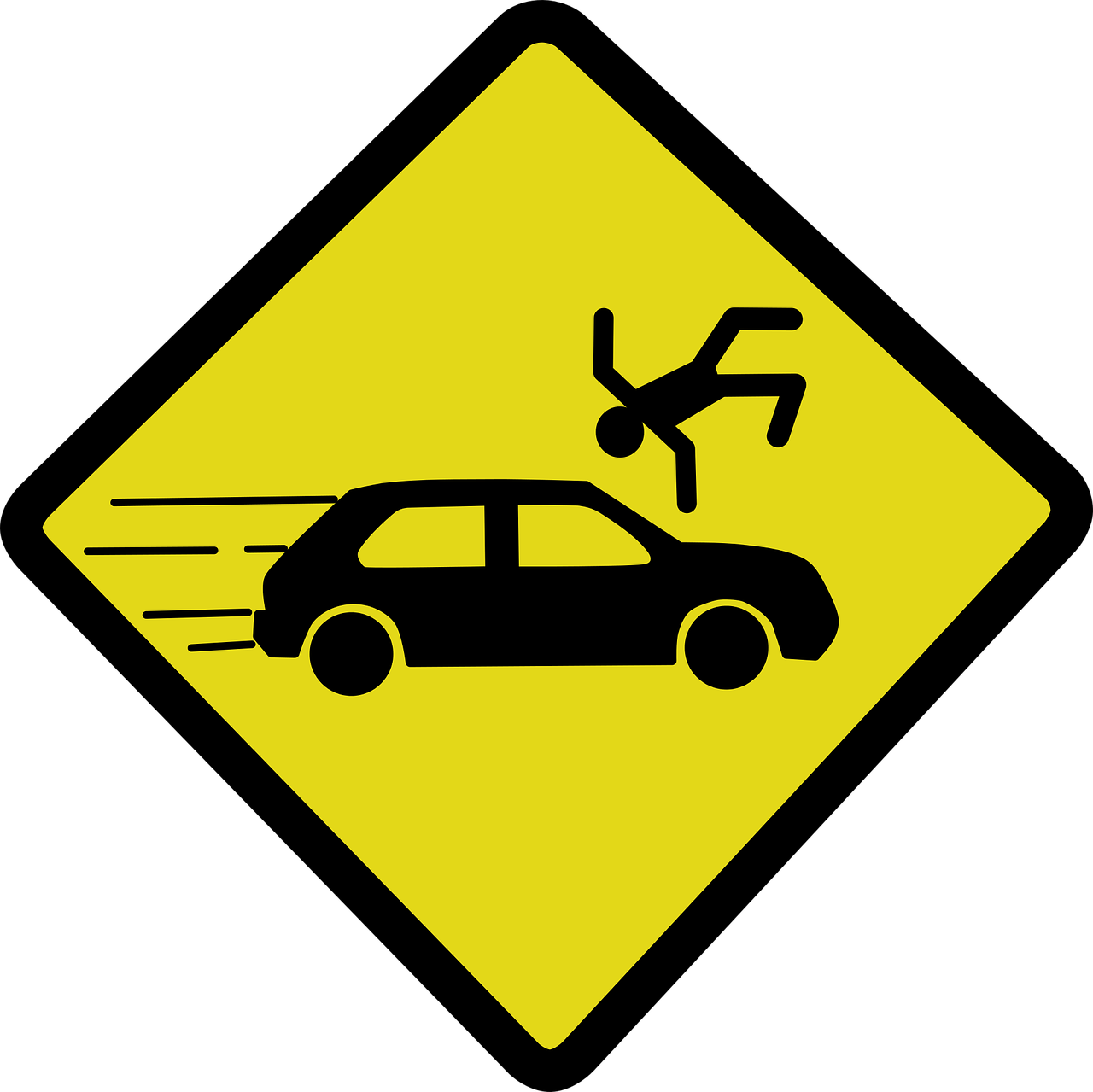 Pedestrian Warning Sign PNG