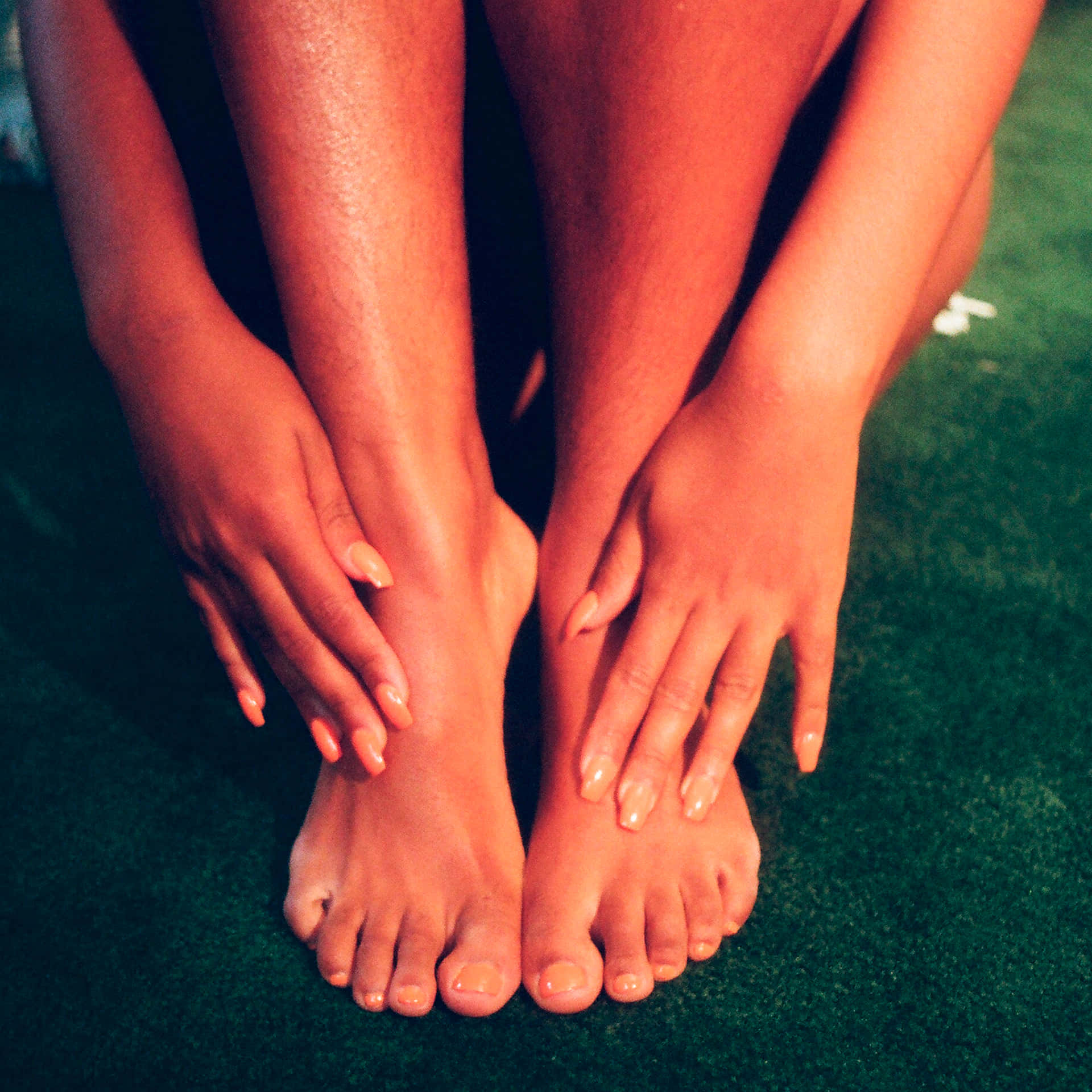 Woman Showing Hands And Feet After Pedicure Picture