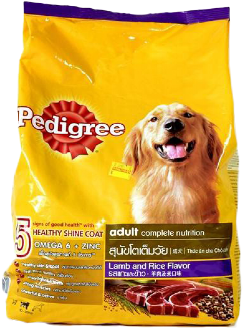 Pedigree Dog Food Lamb Rice Flavor Package PNG