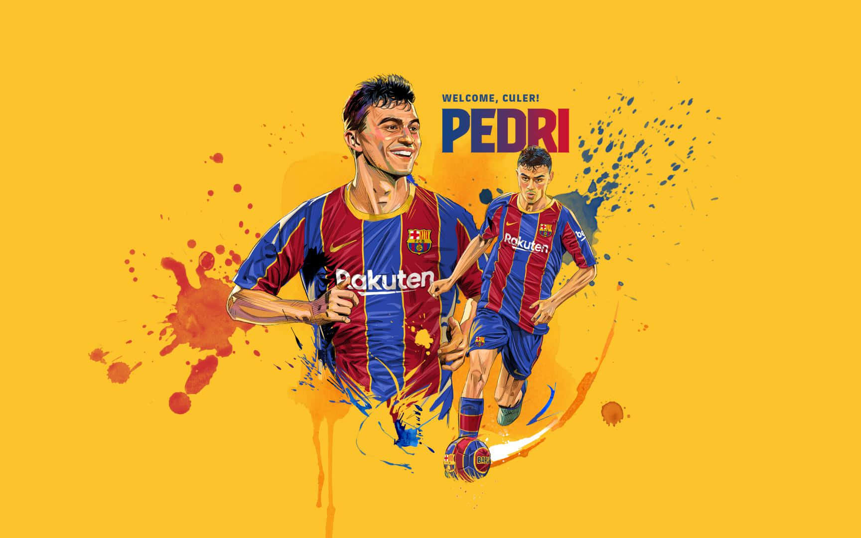 Pedri Barcelona Welcome Artwork Wallpaper