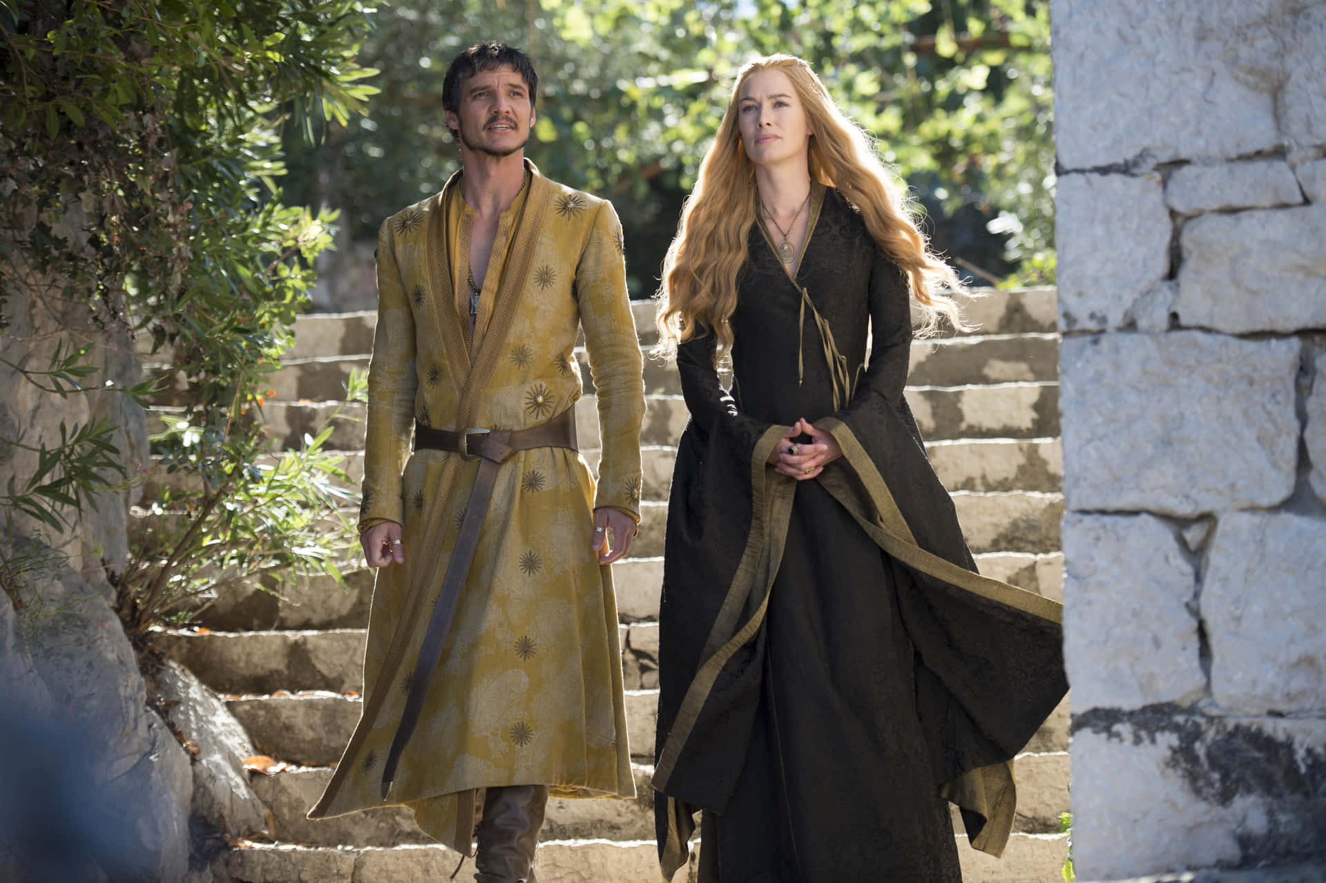 Pedro_ Pascal_and_ Costar_in_ Medieval_ Setting Wallpaper