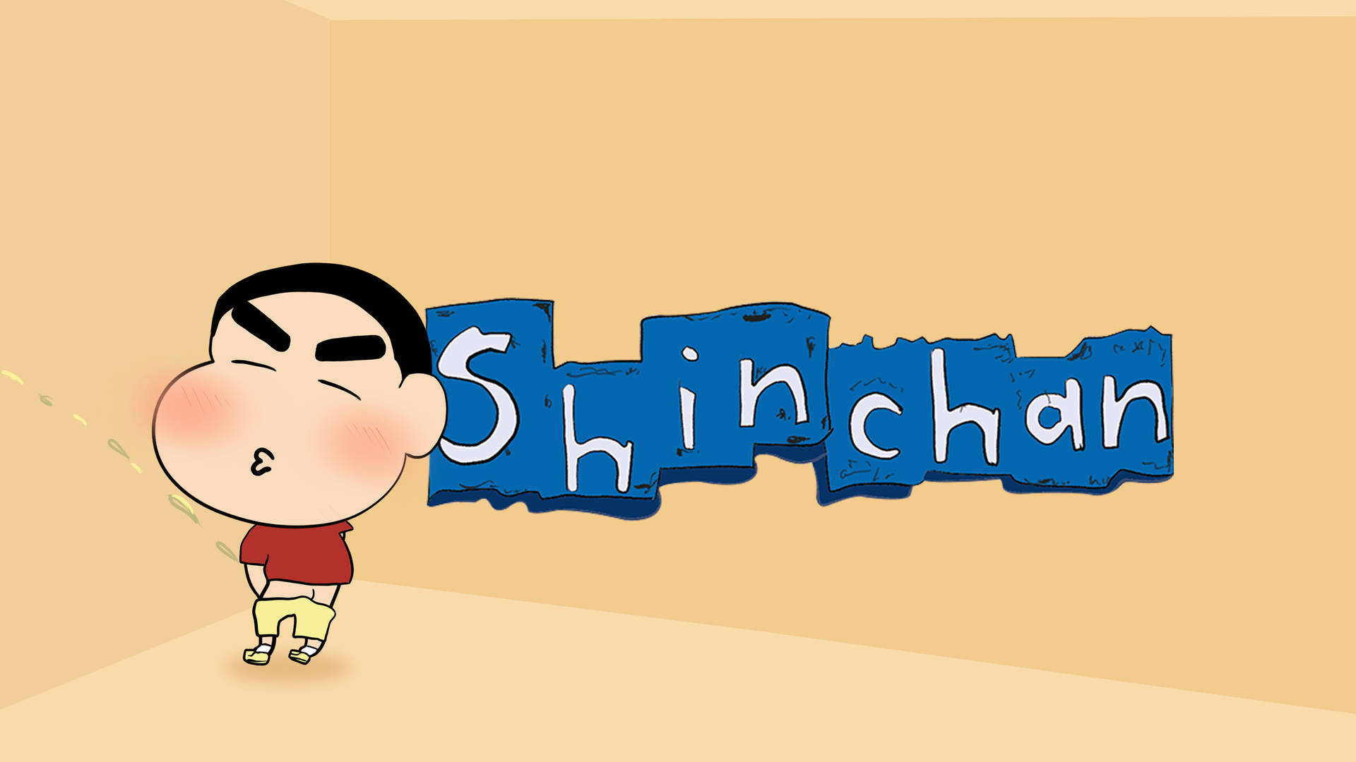 Peeing Shin Chan Cartoon Logo Wallpaper